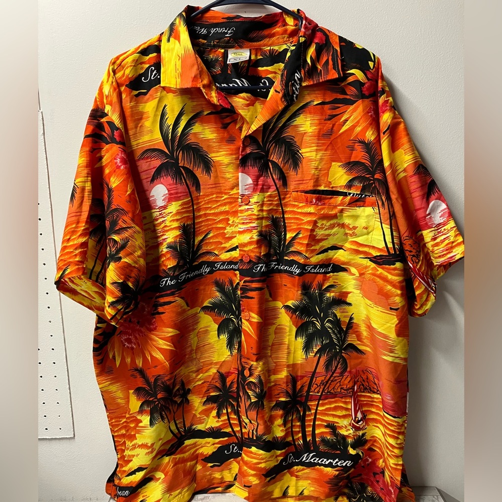 Rima ORANGE SUNSET Men’s XL Hawaiian shirt - Picture 2 of 5